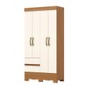 Guarda Roupa Solteiro Itaquera 4 Portas 2 Gavetas Cinamomo/Off White - Henn
