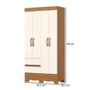Guarda Roupa Solteiro Itaquera 4 Portas 2 Gavetas Cinamomo/Off White - Henn