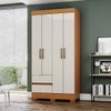Guarda Roupa Solteiro Itaquera 4 Portas 2 Gavetas Cinamomo/Off White - Henn