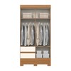 Guarda Roupa Solteiro Itaquera 4 Portas 2 Gavetas Cinamomo/Off White - Henn