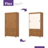 Guarda-Roupa Solteiro 2 Portas de Correr 4 Gavetas Flex Cinamomo/Off White Be25 - Briz