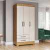Guarda-Roupa Solteiro 3 Portas 2 Gavetas Cinamomo/Off White Be16 - Briz