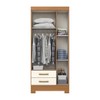 Guarda-Roupa Solteiro 3 Portas 2 Gavetas Cinamomo/Off White Be16 - Briz