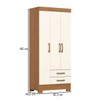 Guarda-Roupa Solteiro 3 Portas 2 Gavetas Cinamomo/Off White Be16 - Briz