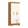Guarda-Roupa Solteiro 3 Portas 2 Gavetas Cinamomo/Off White Be16 - Briz