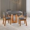 Mesa de Jantar 4 Lugares Fayra Mel/Cinza - Viero Móveis