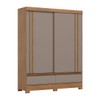 Guarda-Roupa Solteiro Spazio 2 Portas 2 Gavetas Ripado Flex Nature/Off White/Avelã - Henn