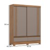 Guarda-Roupa Solteiro Spazio 2 Portas 2 Gavetas Ripado Flex Nature/Off White/Avelã - Henn