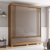 Guarda-Roupa Solteiro Spazio 2 Portas 2 Gavetas Ripado Flex Nature/Off White/Avelã - Henn