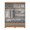 Guarda-Roupa Solteiro Spazio 2 Portas 2 Gavetas Ripado Flex Nature/Off White/Avelã - Henn