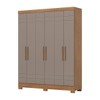 Guarda-Roupa Solteiro 6 Portas 2 Gavetas Nature/Avelã B369 - Briz