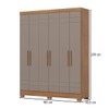 Guarda-Roupa Solteiro 6 Portas 2 Gavetas Nature/Avelã B369 - Briz
