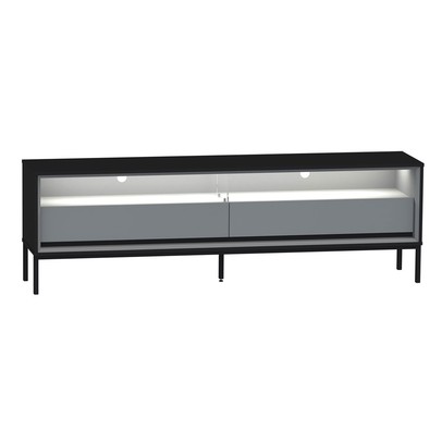 Rack para TV Até 65 Polegadas Peridoto 2 Gavetas com Led Preto/Off White - Pnr Móveis