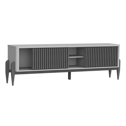 Rack para TV Até 65 Polegadas Citrino 2 Portas 1 Prateleira Off White/Cedro - Pnr Móveis