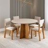 Mesa de Jantar 4 Lugares Asty com Vidro Mel/Off White/Marfim - Viero Móveis