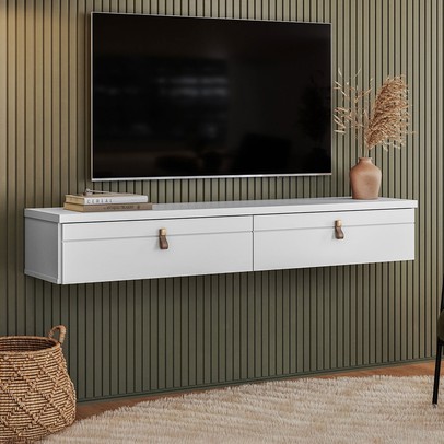 Rack para TV Até 50 Polegadas Suspenso Imperiale 2 Portas Branco - Pnr Móveis