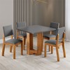 Mesa de Jantar 4 Lugares Grazia Mel/Cinza - Viero Móveis