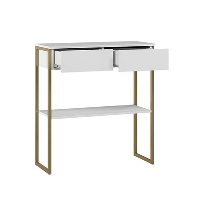 Aparador Industrial em 15mm Topazio 2 Gavetas Branco - Pnr Móveis