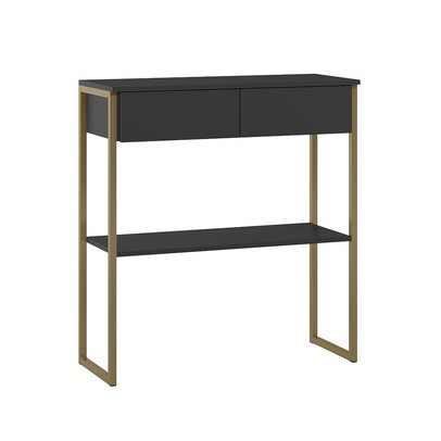 Aparador Industrial em 15mm Topazio 2 Gavetas Preto - Pnr Móveis