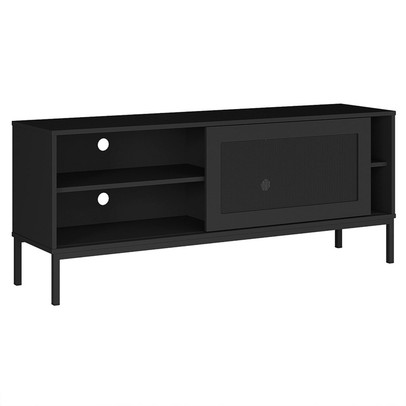 Rack para TV Até 55 Polegadas Heron 1 Porta Preto - Panorama Móveis