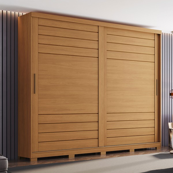 Guarda-Roupa Casal Cayman 2 Portas 6 Gavetas 100% Mdf Ripado Cinamomo - Henn