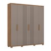 Guarda-Roupa Casal ávila Soft 6 Portas 4 Gavetas Ripado Nature/Avelã - Henn