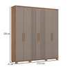 Guarda-Roupa Casal ávila Soft 6 Portas 4 Gavetas Ripado Nature/Avelã - Henn