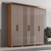 Guarda-Roupa Casal ávila Soft 6 Portas 4 Gavetas Ripado Nature/Avelã - Henn