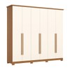 Guarda-Roupa Casal Leblon 6 Portas 6 Gavetas Cinamomo/Off White - Henn