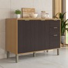Balcão de Cozinha 120 Cm Colors 3 Portas 2 Gavetas Freijó/Nogueira Bourbon - Kits Paraná