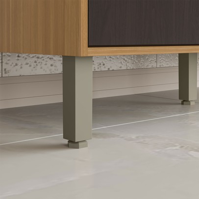 Balcão de Cozinha 120 Cm Colors 3 Portas 2 Gavetas Freijó/Nogueira Bourbon - Kits Paraná