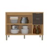 Balcão de Cozinha 120 Cm Colors 3 Portas 2 Gavetas Freijó/Nogueira Bourbon - Kits Paraná