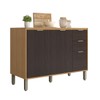 Balcão de Cozinha 120 Cm Colors 3 Portas 2 Gavetas Freijó/Nogueira Bourbon - Kits Paraná