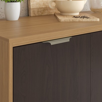 Balcão de Cozinha 120 Cm Colors 3 Portas 2 Gavetas Freijó/Nogueira Bourbon - Kits Paraná