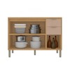 Balcão de Cozinha 120 Cm Colors 3 Portas 2 Gavetas Freijó/Pinole - Kits Paraná