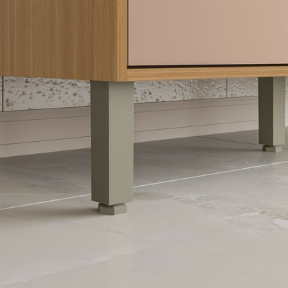 Balcão de Cozinha 120 Cm Colors 3 Portas 2 Gavetas Freijó/Pinole - Kits Paraná