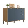 Balcão de Cozinha 120 Cm Colors 3 Portas 2 Gavetas Freijó/Azul Secreto - Kits Paraná