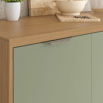 Balcão de Cozinha 120 Cm Colors 3 Portas 2 Gavetas Freijó/Alecrim - Kits Paraná