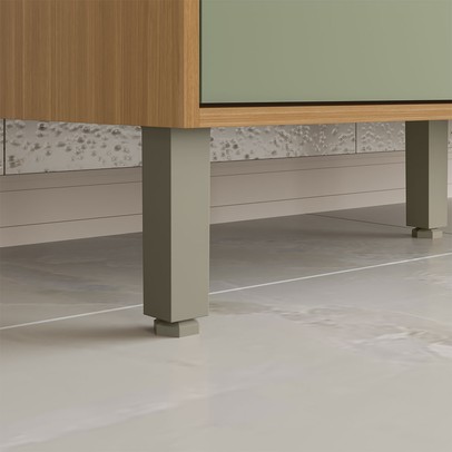 Balcão de Cozinha 120 Cm Colors 3 Portas 2 Gavetas Freijó/Alecrim - Kits Paraná