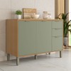 Balcão de Cozinha 120 Cm Colors 3 Portas 2 Gavetas Freijó/Alecrim - Kits Paraná
