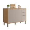 Balcão de Cozinha 120 Cm Colors 3 Portas 2 Gavetas Freijó/Cinza Níquel - Kits Paraná