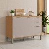 Balcão de Cozinha 120 Cm Colors 3 Portas 2 Gavetas Freijó/Cinza Níquel - Kits Paraná