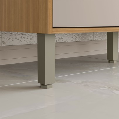 Balcão de Cozinha 120 Cm Colors 3 Portas 2 Gavetas Freijó/Cinza Níquel - Kits Paraná