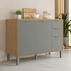 Balcão de Cozinha 120 Cm Colors 3 Portas 2 Gavetas Freijó/Moss - Kits Paraná