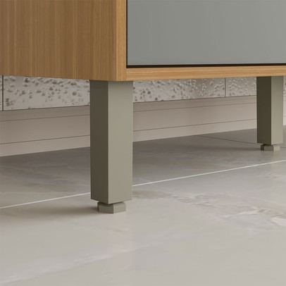 Balcão de Cozinha 120 Cm Colors 3 Portas 2 Gavetas Freijó/Moss - Kits Paraná