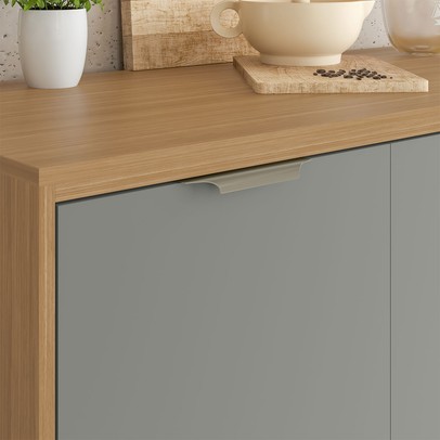 Balcão de Cozinha 120 Cm Colors 3 Portas 2 Gavetas Freijó/Moss - Kits Paraná