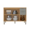 Balcão de Cozinha 120 Cm Colors 3 Portas 2 Gavetas Freijó/Moss - Kits Paraná