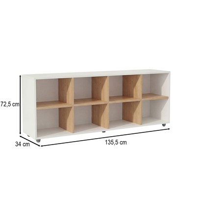 Nicho Organizador Horizontal Branco/Amadeirado - Movelbras