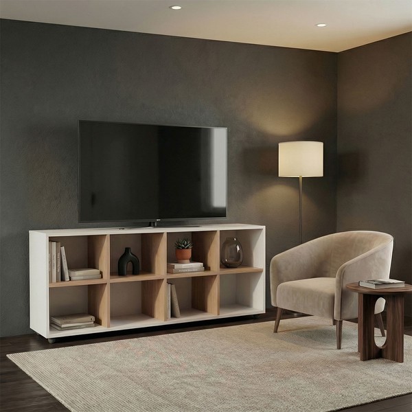 Nicho Organizador Horizontal Branco/Amadeirado - Movelbras