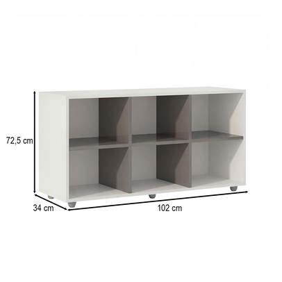 Nicho Organizador 6 Nichos Branco/Cinza Cobalto - Movelbras